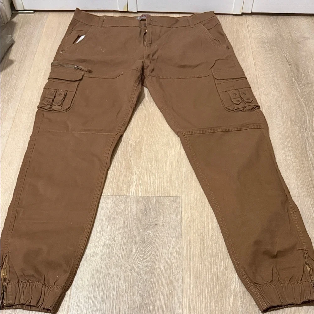 Men's Brown Cargo Utility Joggers